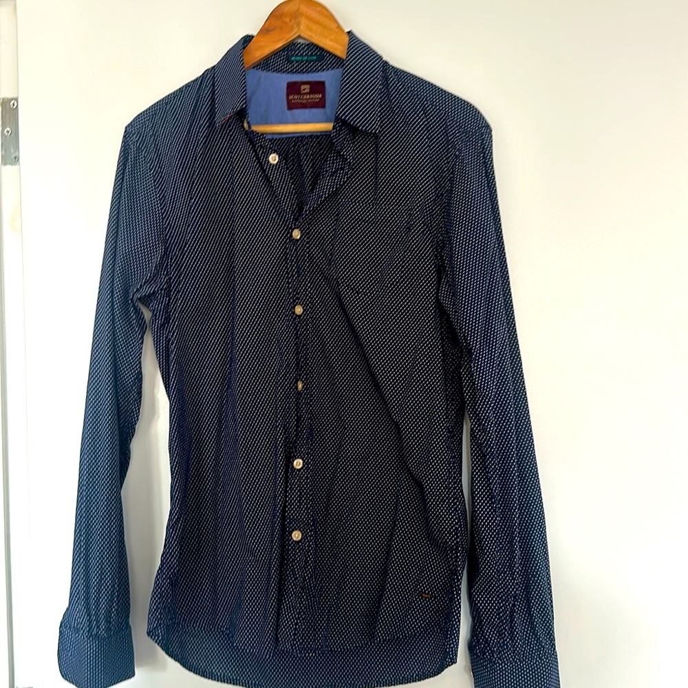 Scotch & Soda Navy and White Shirt